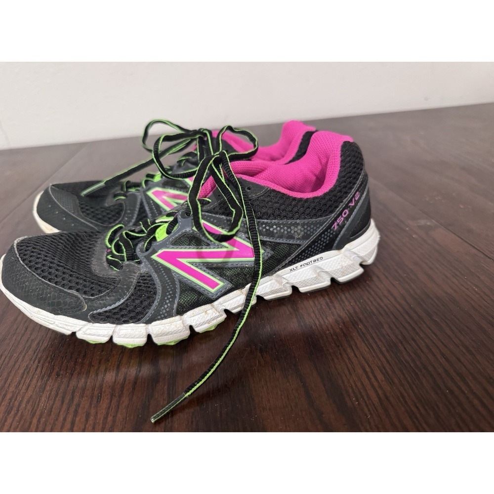New Balance 750v2 Women's Running Shoes Black Pink Green Athletic Sneakers - Picture 2 of 5